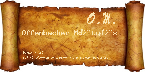 Offenbacher Mátyás névjegykártya